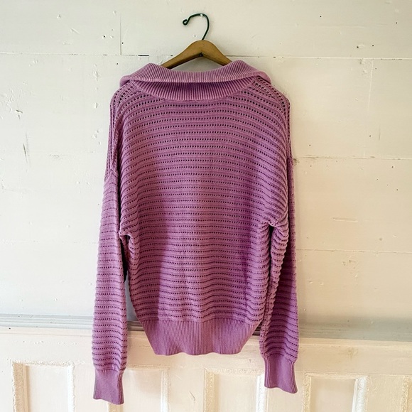 Varley Tara pointelle half zip knit pullover NWT size medium - Picture 7 of 10